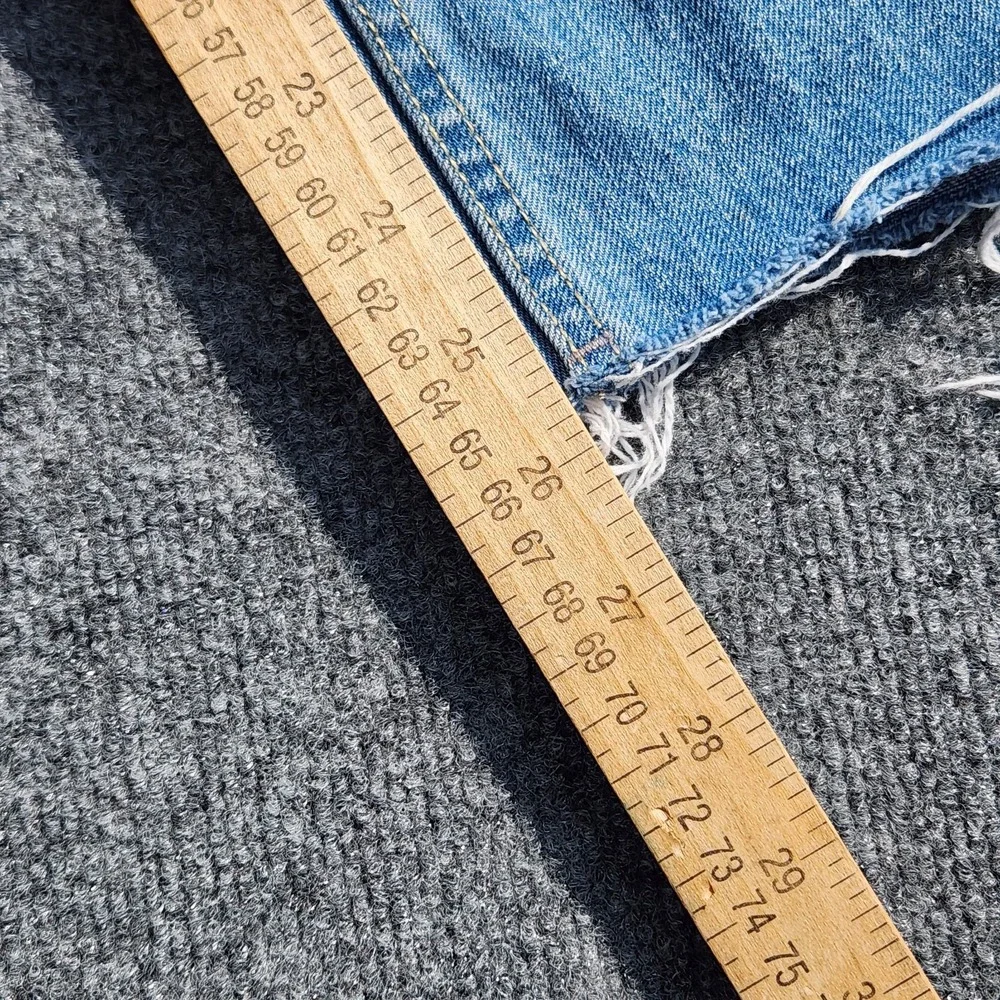 women's We The Free people Distressed Button Fly Jeans raw hem High Rise size 24